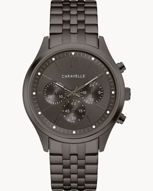 Caravelle Dress Gunmetal & Black Men's Watch