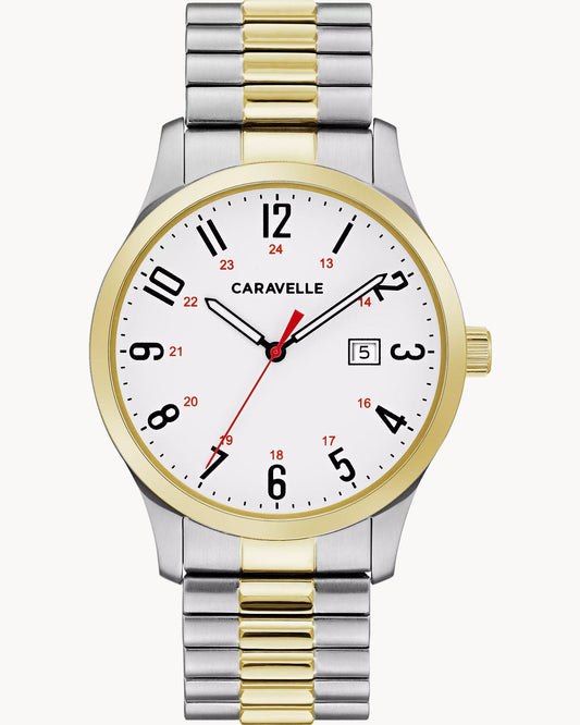 Caravelle White Dial Expansion Traditional Men's Watch