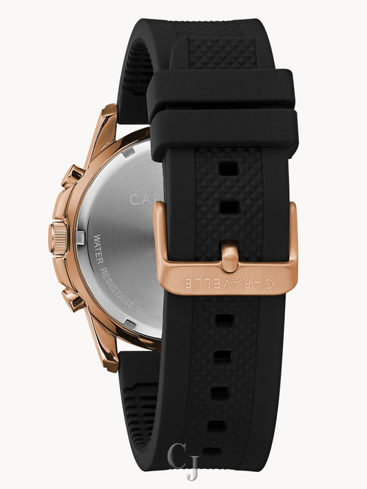 Caravelle Sport Aqualuxx 6-Hand Chronograph Silicone Strap Mens Watch