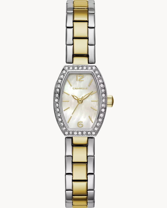 Caravelle Crystal Two-Tone Women's Dress Watch
