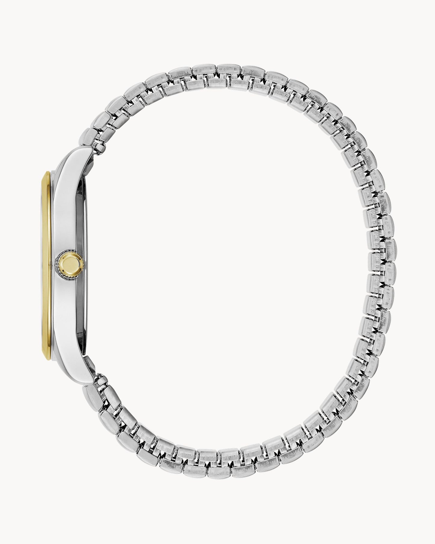 Caravelle Two-Tone White Dial Traditional Expandable Ladies Watch