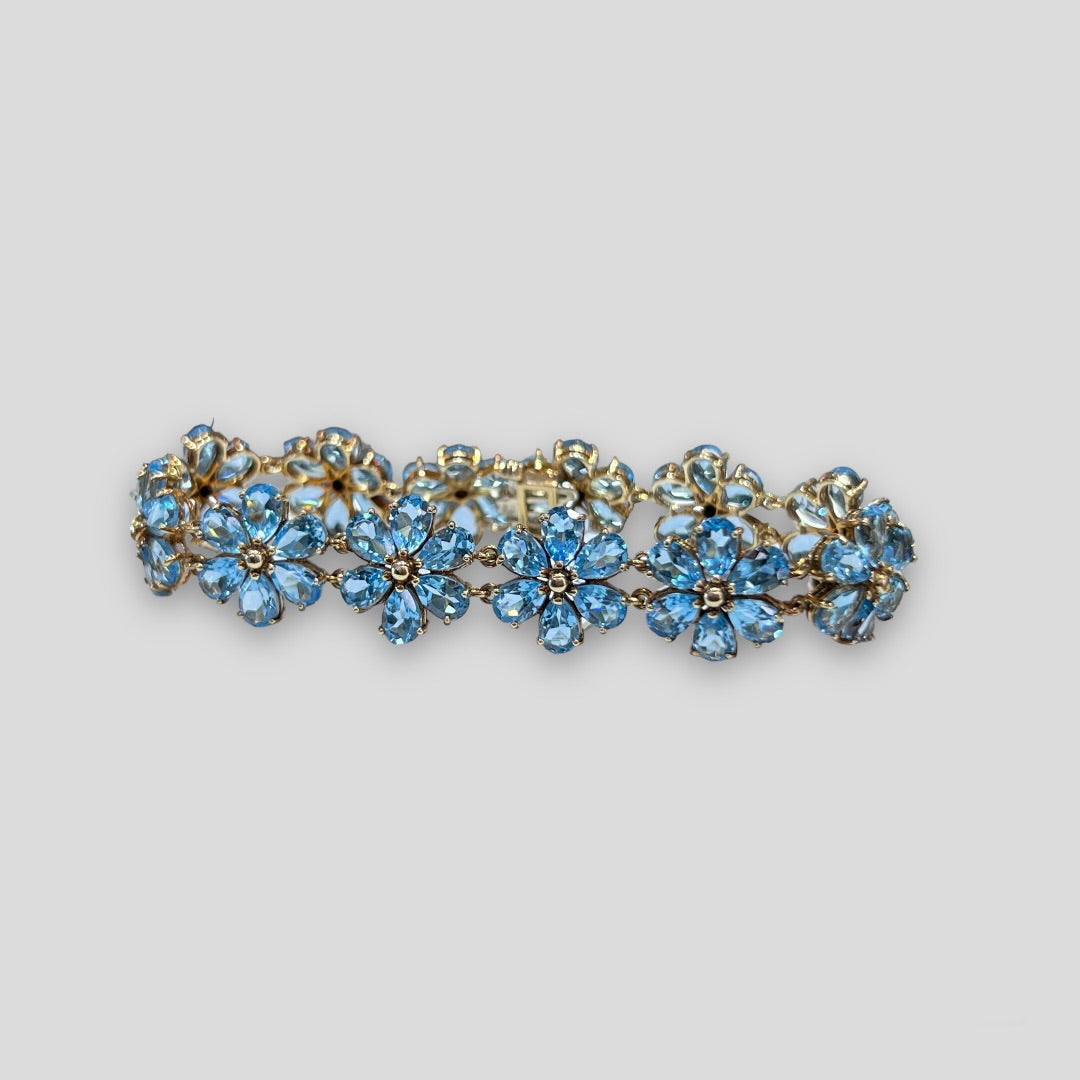 Blue Topaz Flower Bracelet