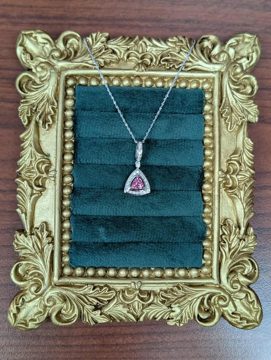 14K White Gold Trillian Pink Tourmaline Necklace
