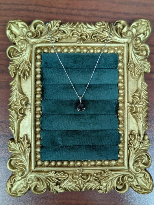 14K White Gold 1.25 Black Diamond Necklace in 14k White Gold