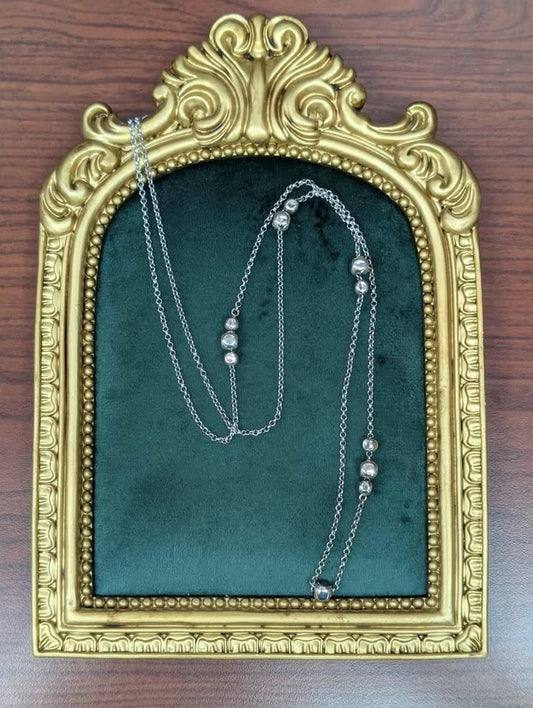 36" Sterling Silver Bead Necklace