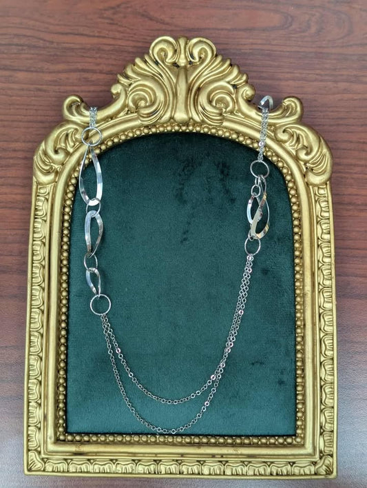 35" Sterling Silver Open Link Necklace