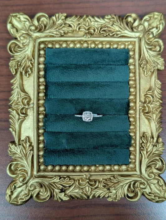 0.62 CT.T.W. Round-cut Cushion Framed Diamond Engagement Ring in 14k White Gold