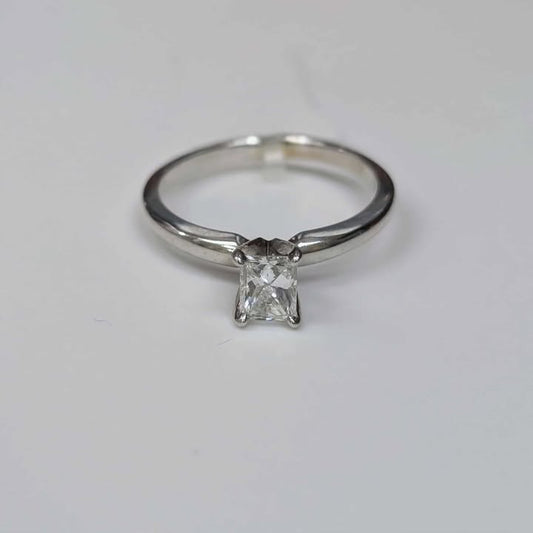 0.43 Radiant-cut Diamond Solitaire Engagement Ring in 14k White Gold