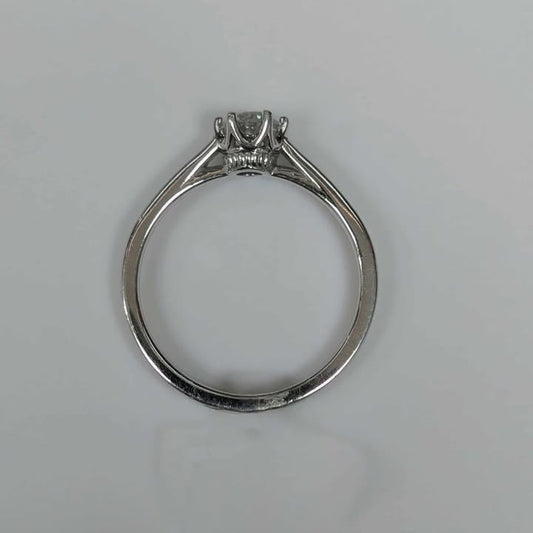 1.00CT Solitaire Diamond Crown Engagement Ring in 14k White Gold