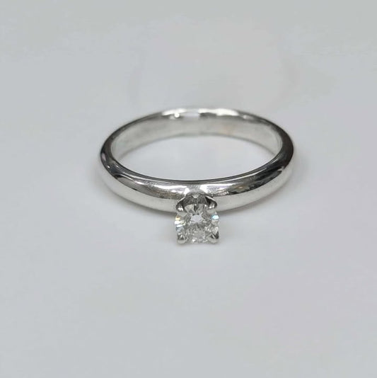 0.28CT Solitaire Diamond Engagement Ring in 14k White Gold