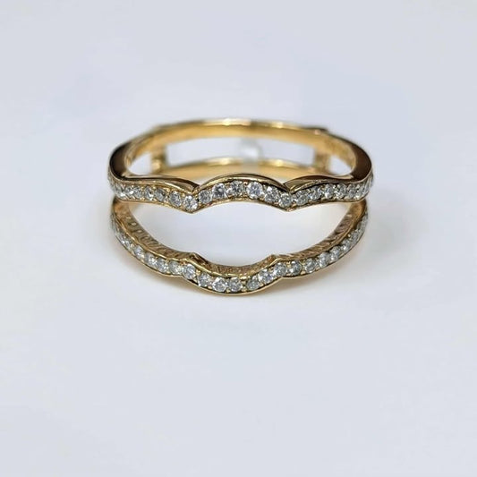 0.50 CT.T.W. Scalloped Diamond Ring Guard in 14k Gold