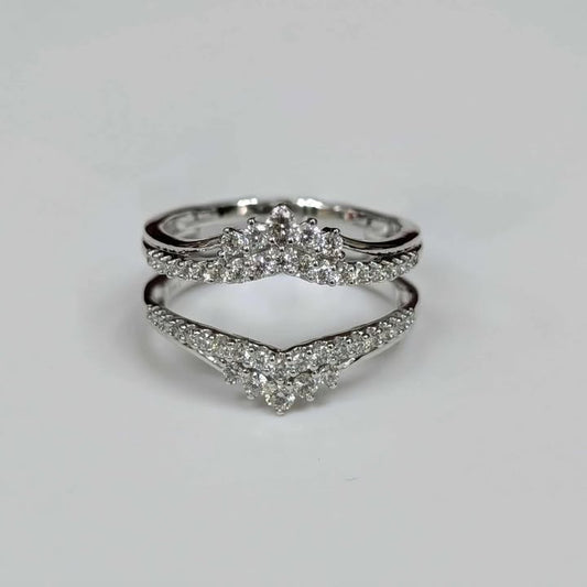 0.50 CT.T.W. Diamond Contour Ring Guard in 14k White Gold