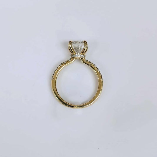 1.93 CT Round-Cut Lab Created Diamond with Hidden Halo on 14k Gold