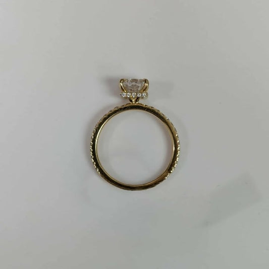 1.54 CT.T.W Cushion-cut Lab Created Diamond Hidden Frame Engagement Ring in 14k Yellow Gold