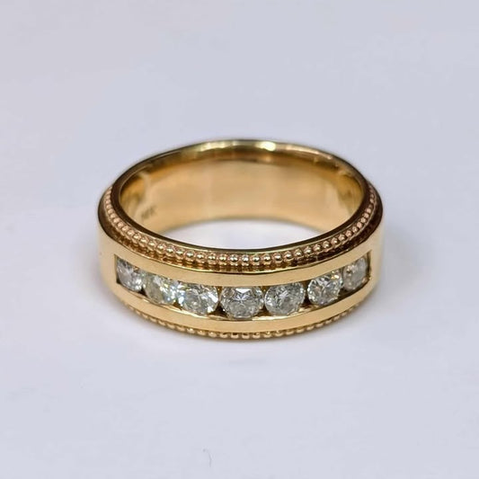 1.74 CT.T.W. Diamond Channel Band with Milgrain in 14k gold
