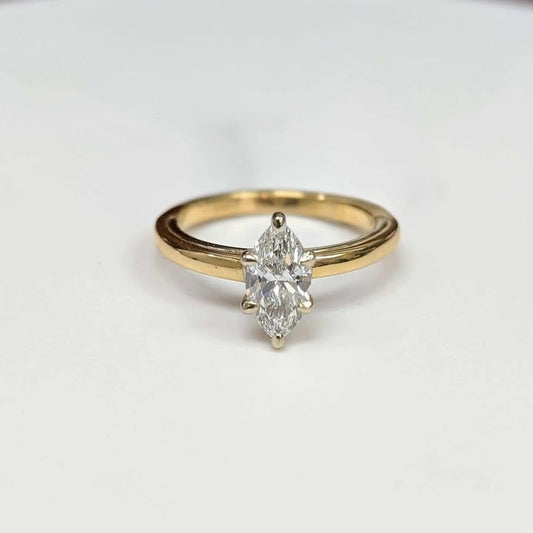 1.00CT Marquis Lab Created Diamond Solitaire Engagement Ring in 14k Gold