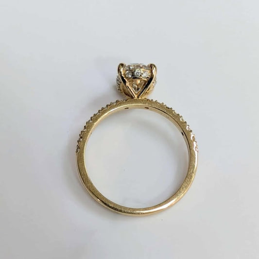 1.87 CT.T.W Oval-cut Lab Created Diamond Hidden Halo Engagement Ring in 14k Gold