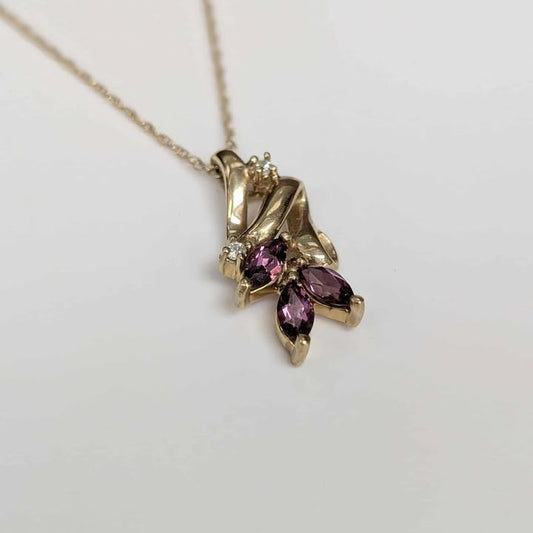 Rhodolite Garnet Necklace in 14k Gold