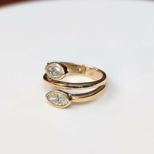 1.13 CT.T.W Toi Et Moi Marquis Ring in 14k Gold