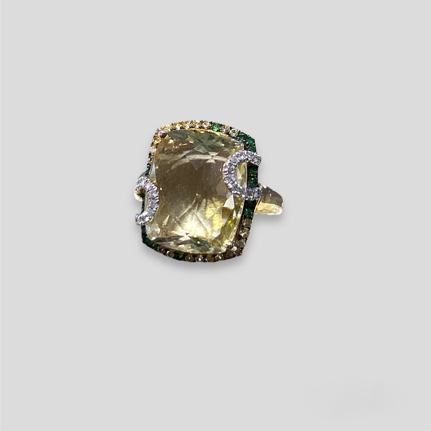 Lemon Quartz Cocktail Ring