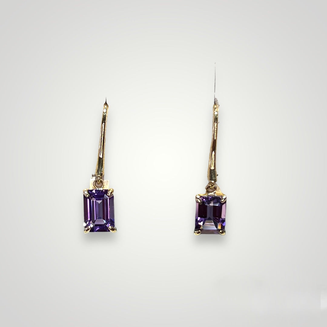 Emerald Cut Dangle Earrings