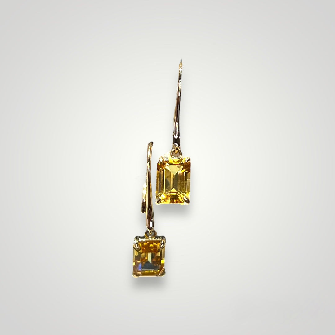 Emerald Cut Dangle Earrings