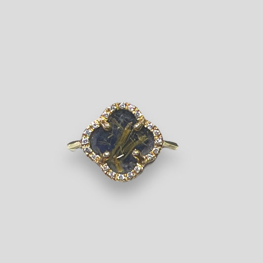 Blue Lapis Clover Ring
