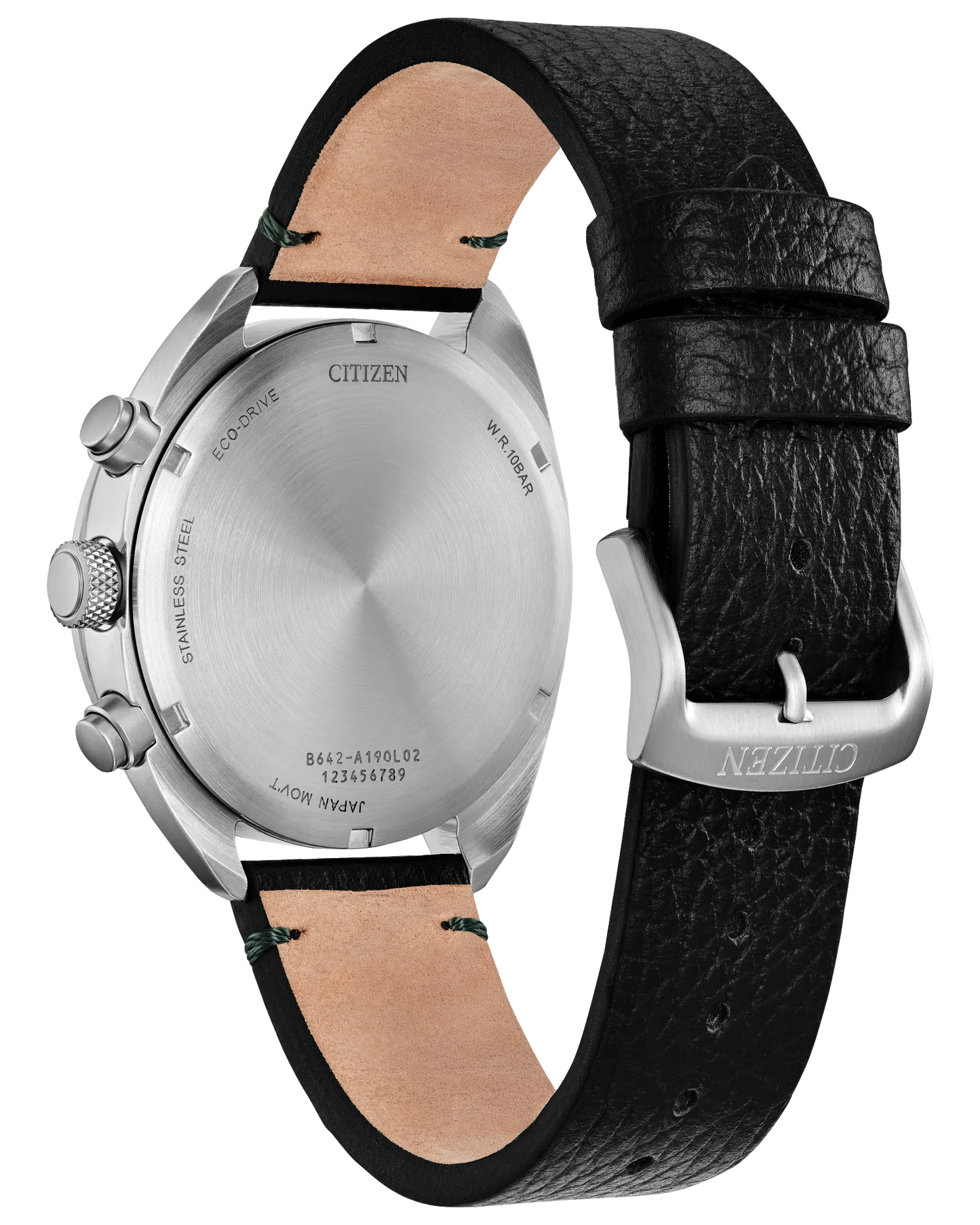 CITIZEN Eco-Drive Sport Casual Green Dial Leather Strap Men's Watch