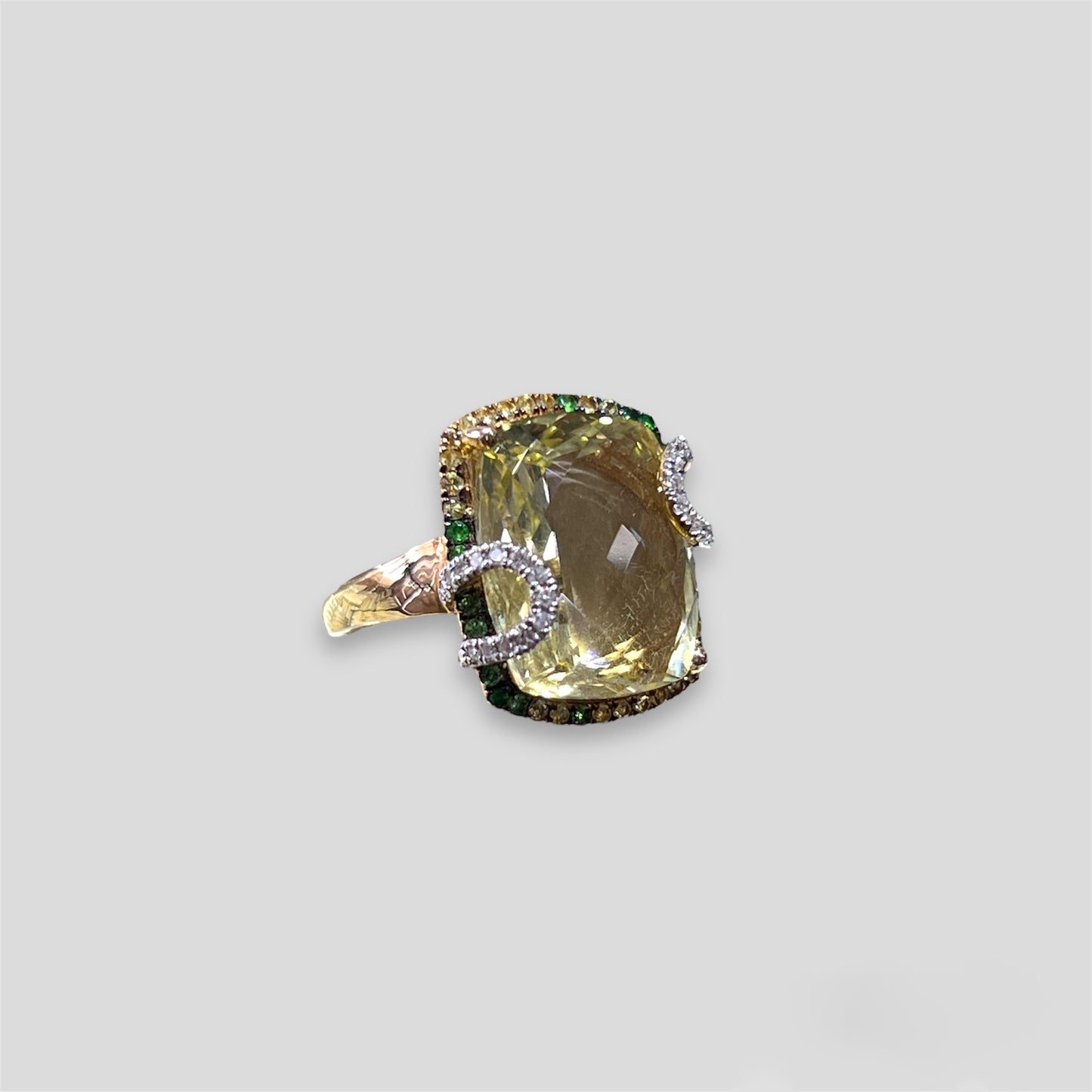 Lemon Quartz Cocktail Ring