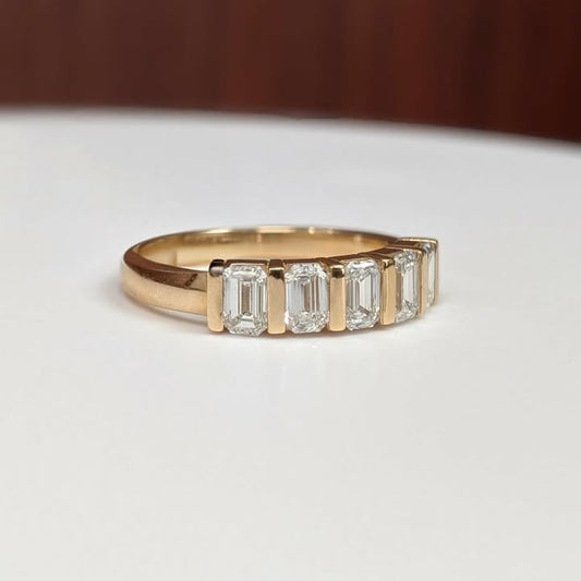 1.50 CT.T.W. Emerald-cut 5-Stone Lab Grown Diamond Band in 14k Gold