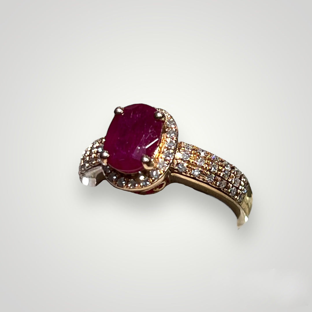 Rose Gold Ruby & Diamond Ring