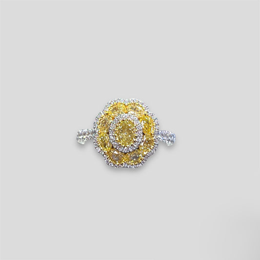 18KW Yellow Diamond Ring - Q&T Jewelry
