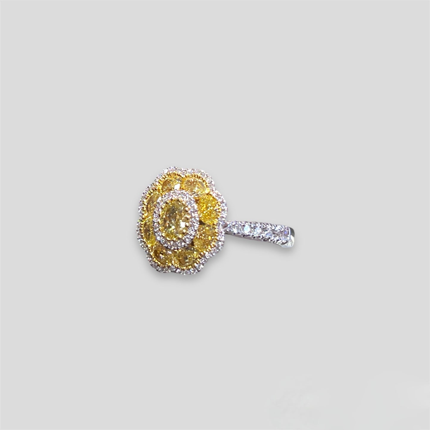 18KW Yellow Diamond Ring - Q&T Jewelry