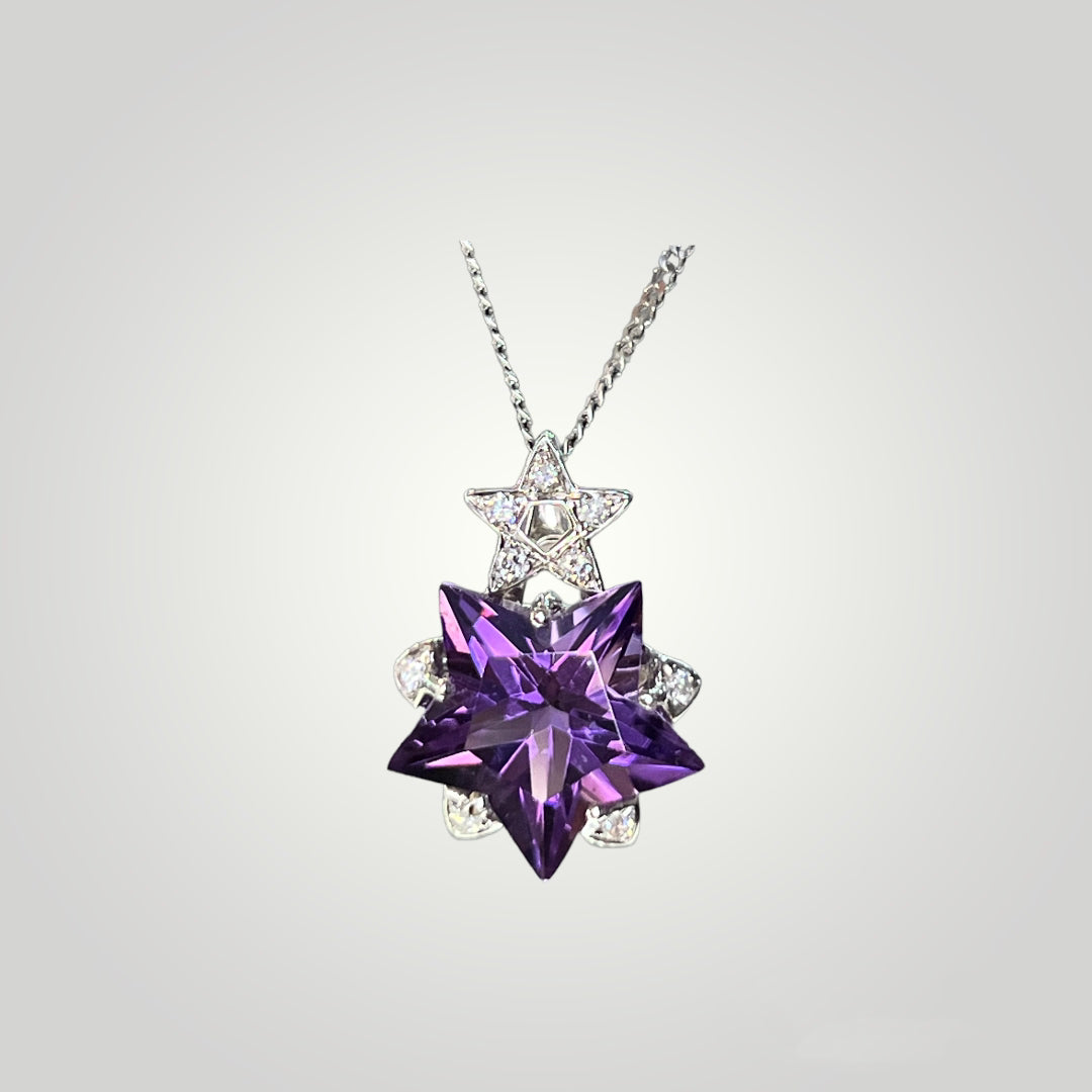 Purple Amethyst Star Pendant