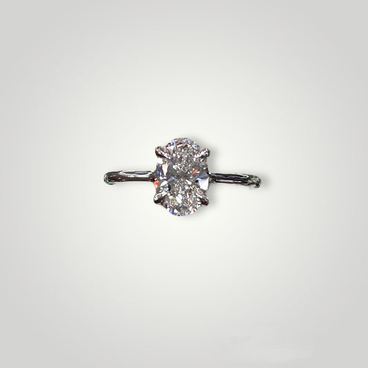 1.60 CT Lab Created Oval Diamond Engagement Ring in 14k White Gold