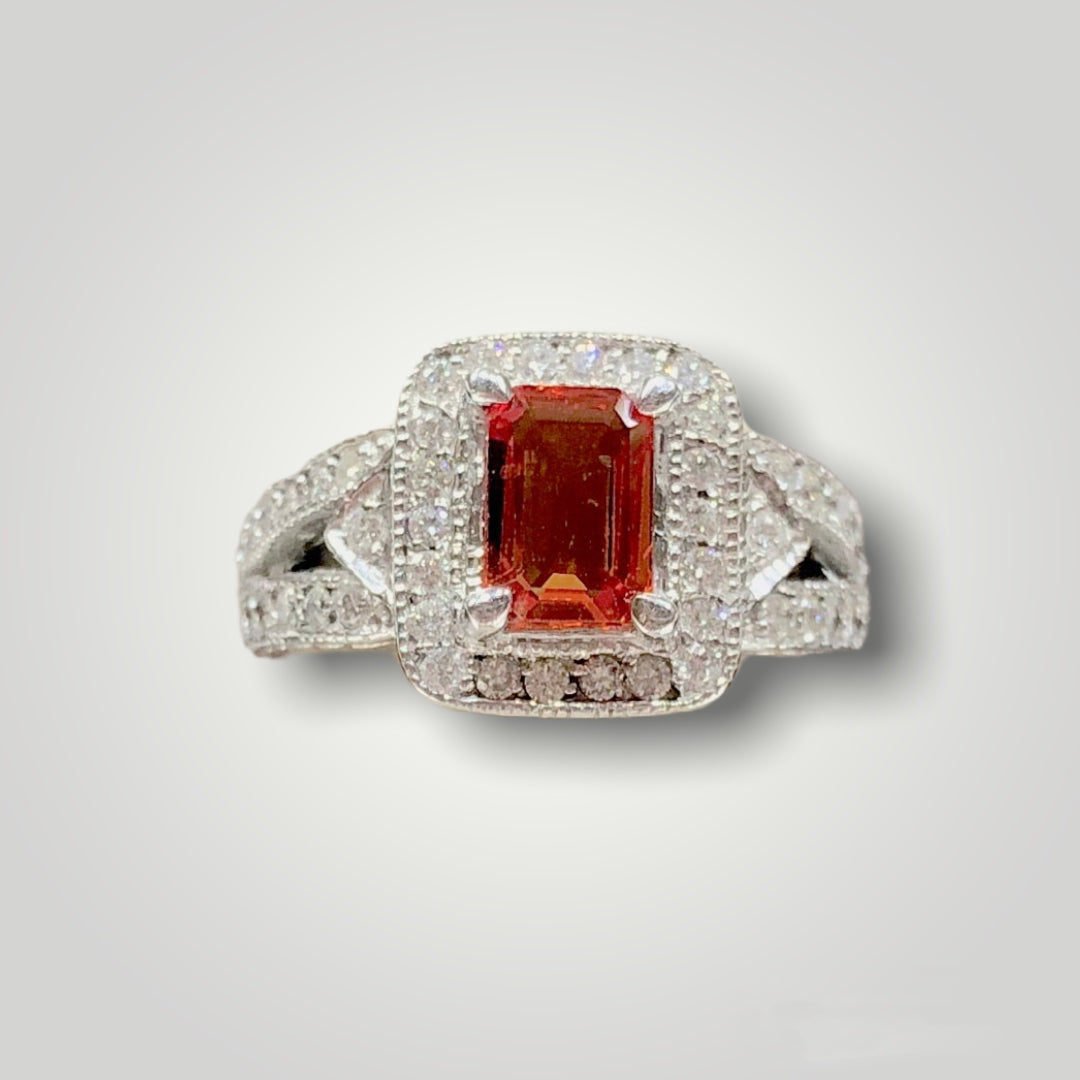 Red sapphire sales engagement rings