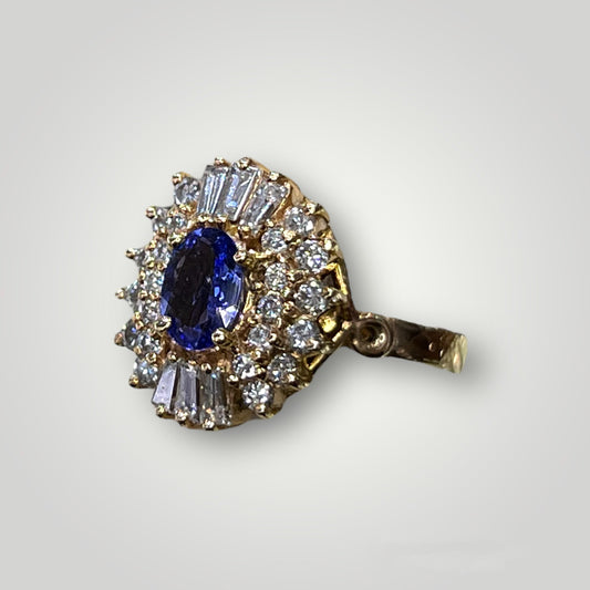 Tanzanite  & 0.69 CT.T.W. Diamond Burst Ring in 14k Gold - Q&T Jewelry