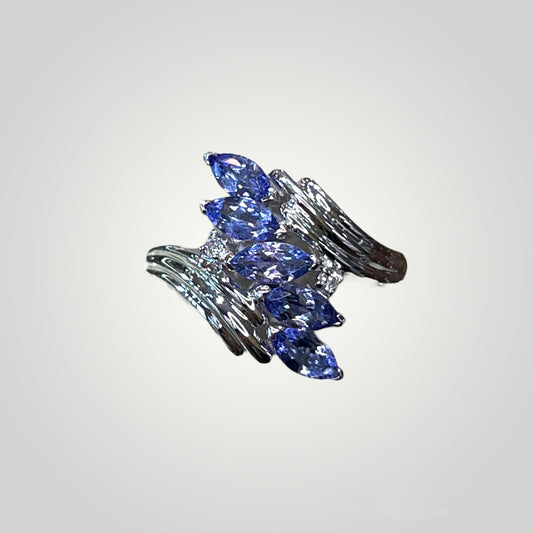 Tanzanite Marquise Ring with diamonds - Q&T Jewelry