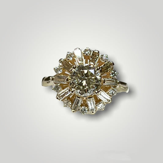 14KY Brilliant Round Diamond Burst Ring - Q&T Jewelry