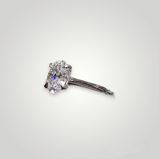 1.60 CT Lab Created Oval Diamond Engagement Ring in 14k White Gold