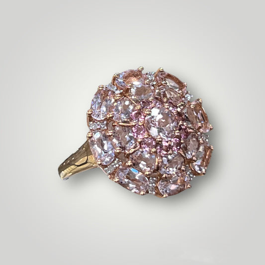 Rose Gold Morganite Flower Ring - Q&T Jewelry