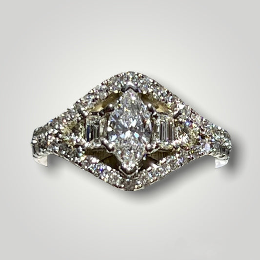 14KW Marquise Diamond Ring - Q&T Jewelry