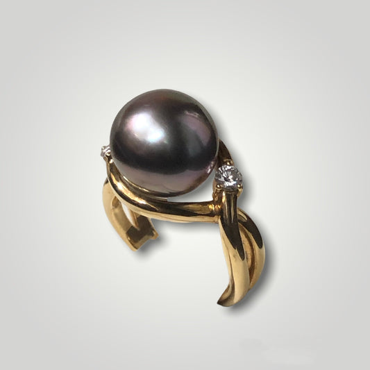Black Tahitian Pearl Ring - Q&T Jewelry