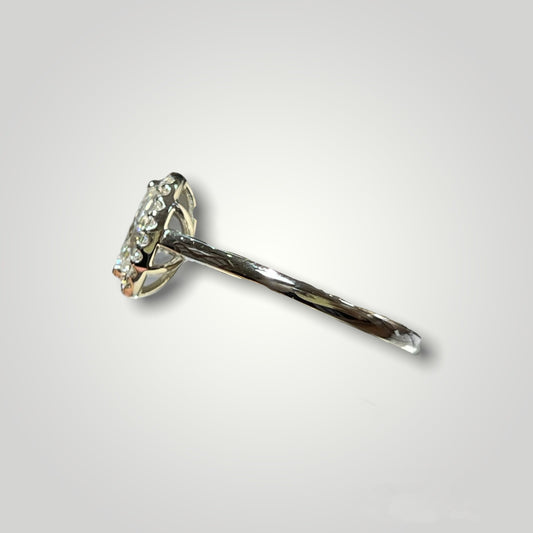 14K White Gold Marquise Halo Ring - Q&T Jewelry