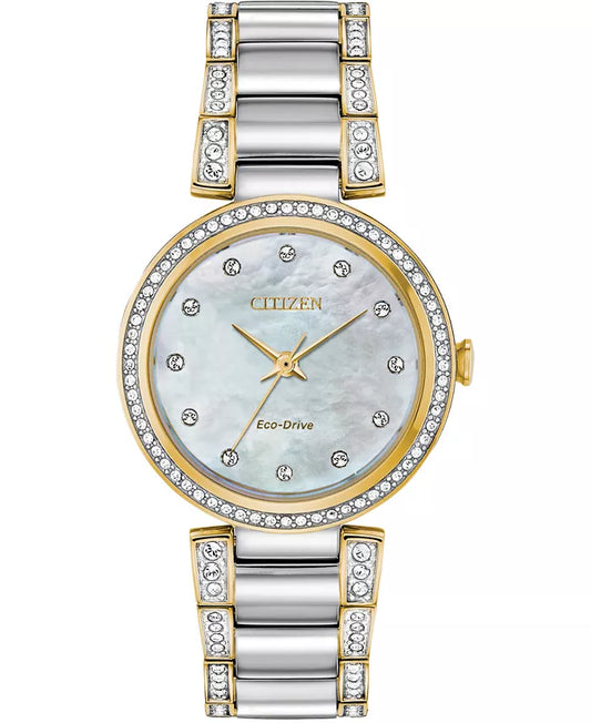 CITIZEN Eco-Drive Silhouette Crystal Two-tone Ladies Watch