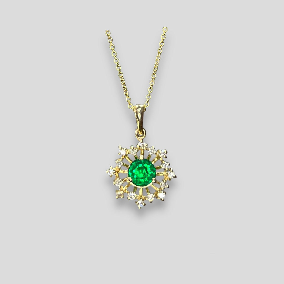 Emerald Snowflake Pendant