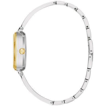 Caravelle Women's Two-Tone Ladies Watch & Gold Tone Bangle Set