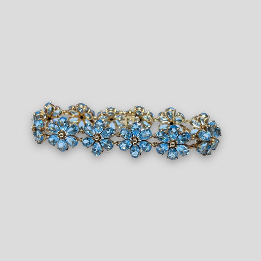 Blue Topaz Flower Bracelet