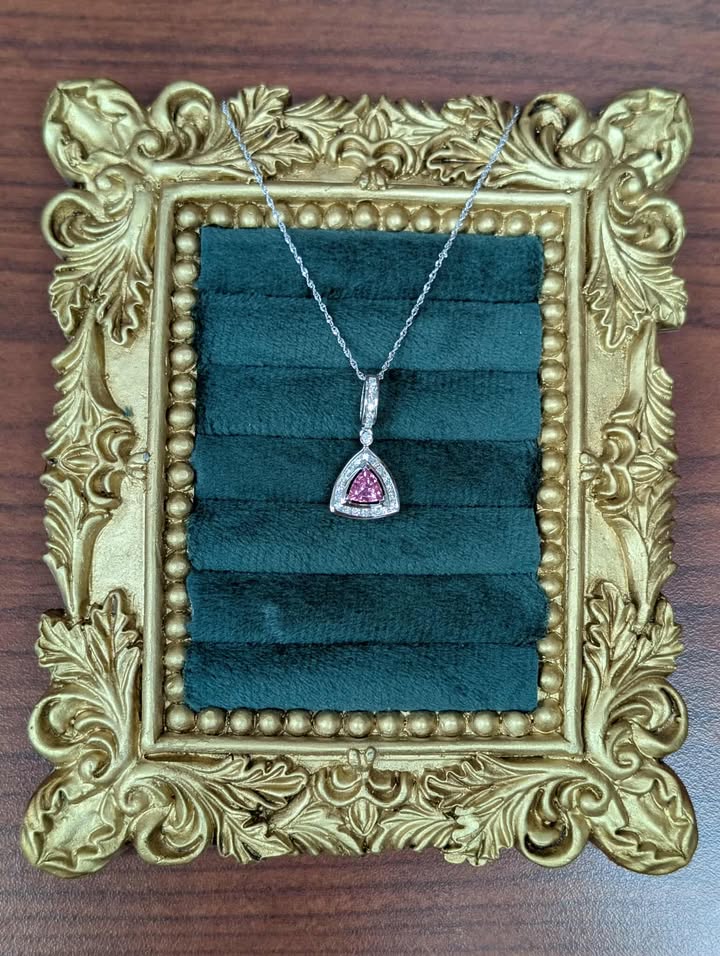 14K White Gold Trillian Pink Tourmaline Necklace