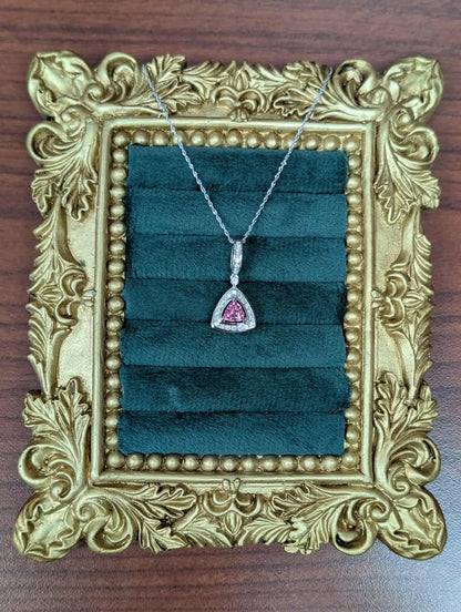 14K White Gold Trillian Pink Tourmaline Necklace